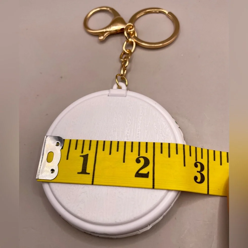 Jewel tone floral compact mirror keychain. Keyring purse bag backpack charm